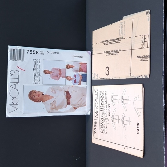 McCalls 7558 Vintage 90s Creative Woman's Sewing Pattern Size 12, 14, 16 - Picture 3 of 3